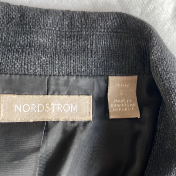 Nordstrom Black Silk Blazer with Gold Button | Petite 2 - Picture 7 of 7